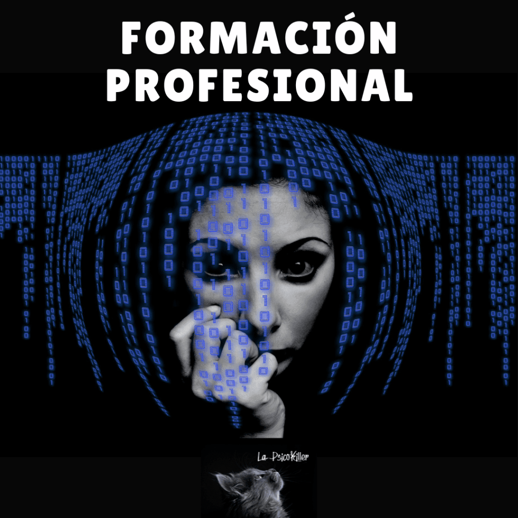 Mujer con código binario sobre su rostro, imagen para Formación Profesional